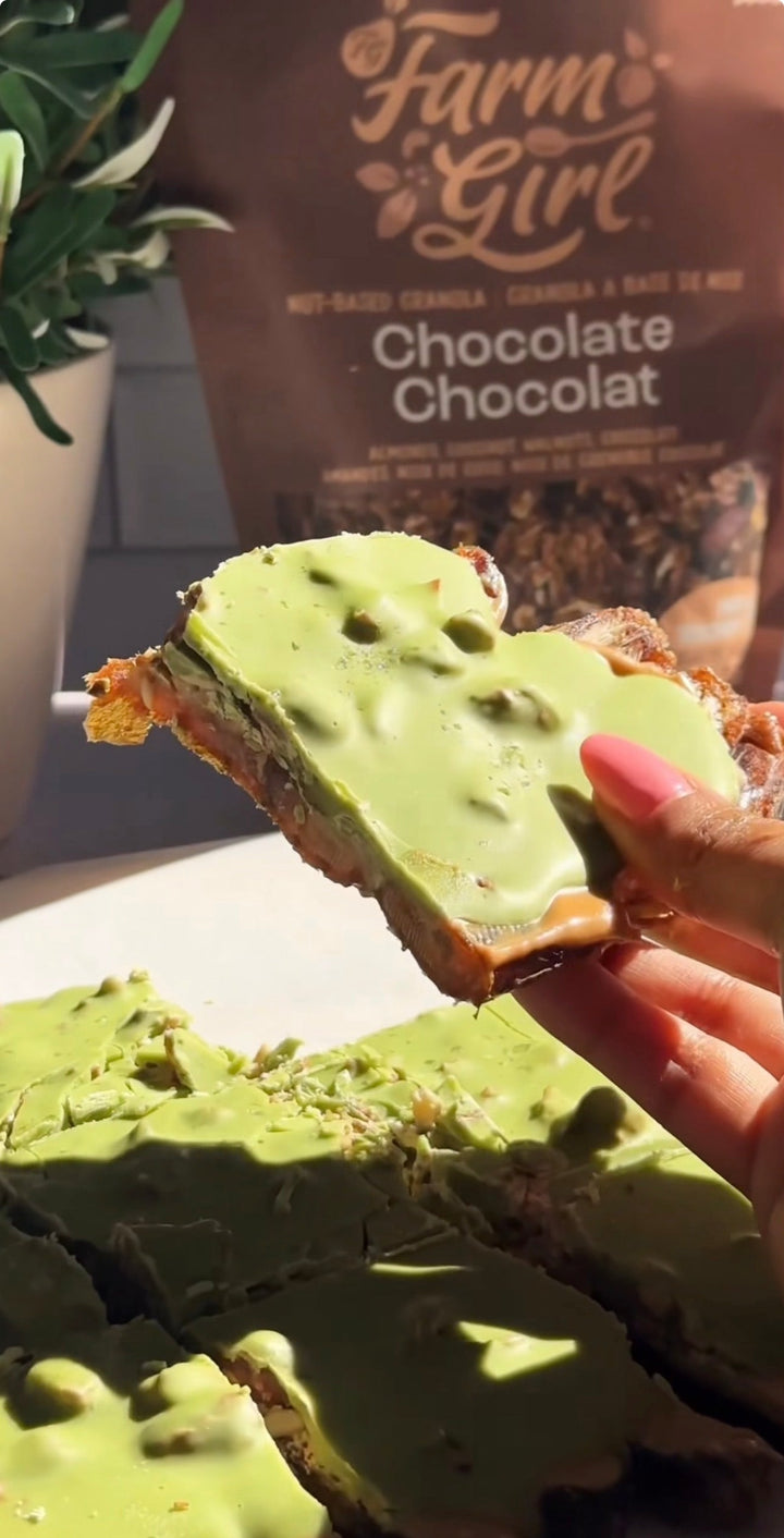 Matcha Date Granola Bark