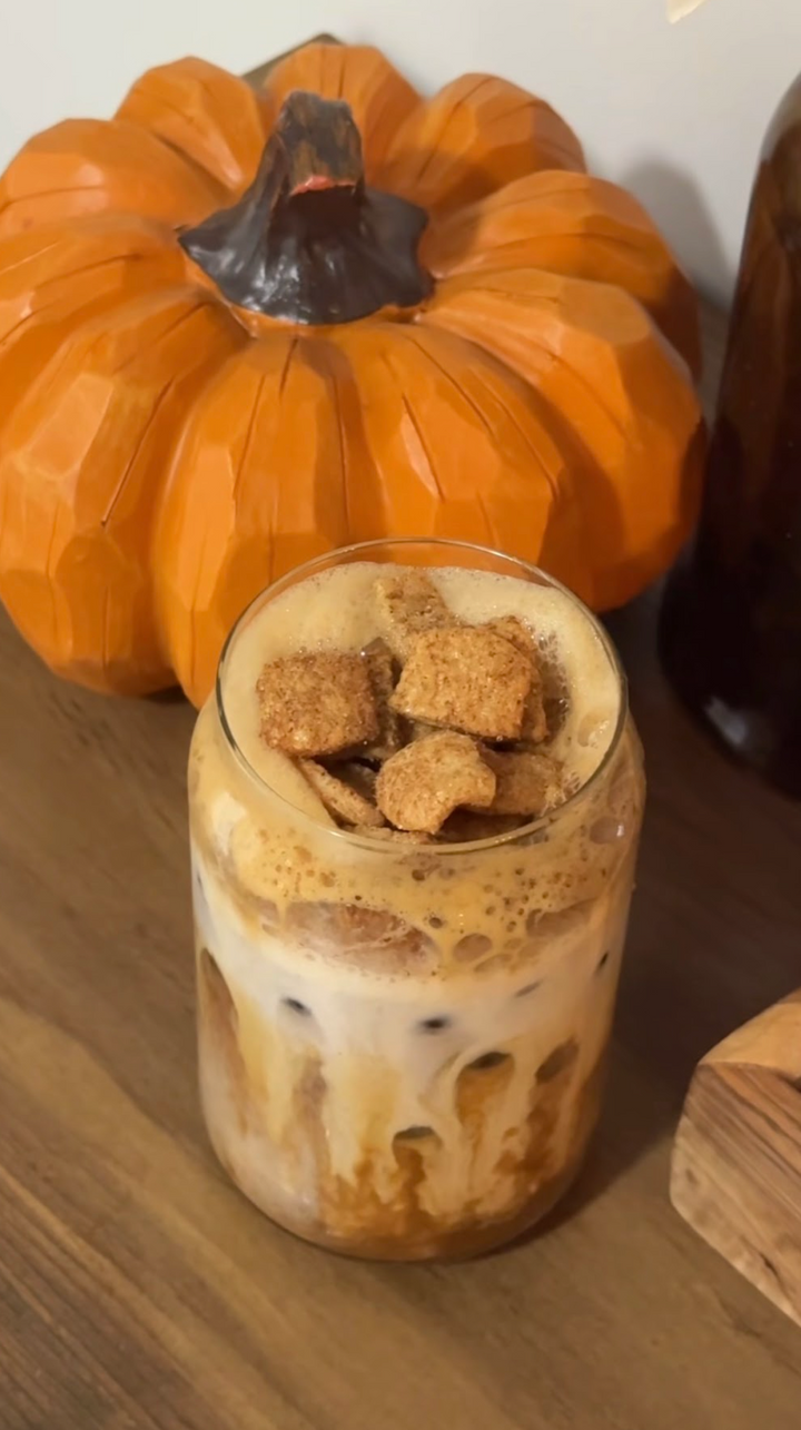 Pumpkin Spice Cinnamon Crisps Iced Latte