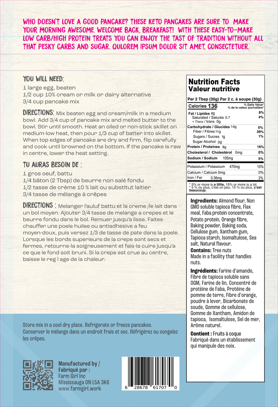 Farm Girl Keto Pancake and Waffle Mix Farm Girl